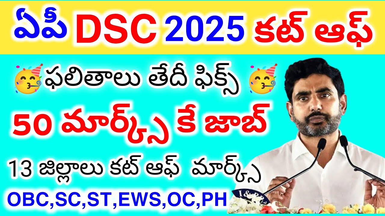 AP DSC 2025 District wise Cut off Marks |AP DSC 2025SGT Cut off marks |AP DSC 2025 Update
