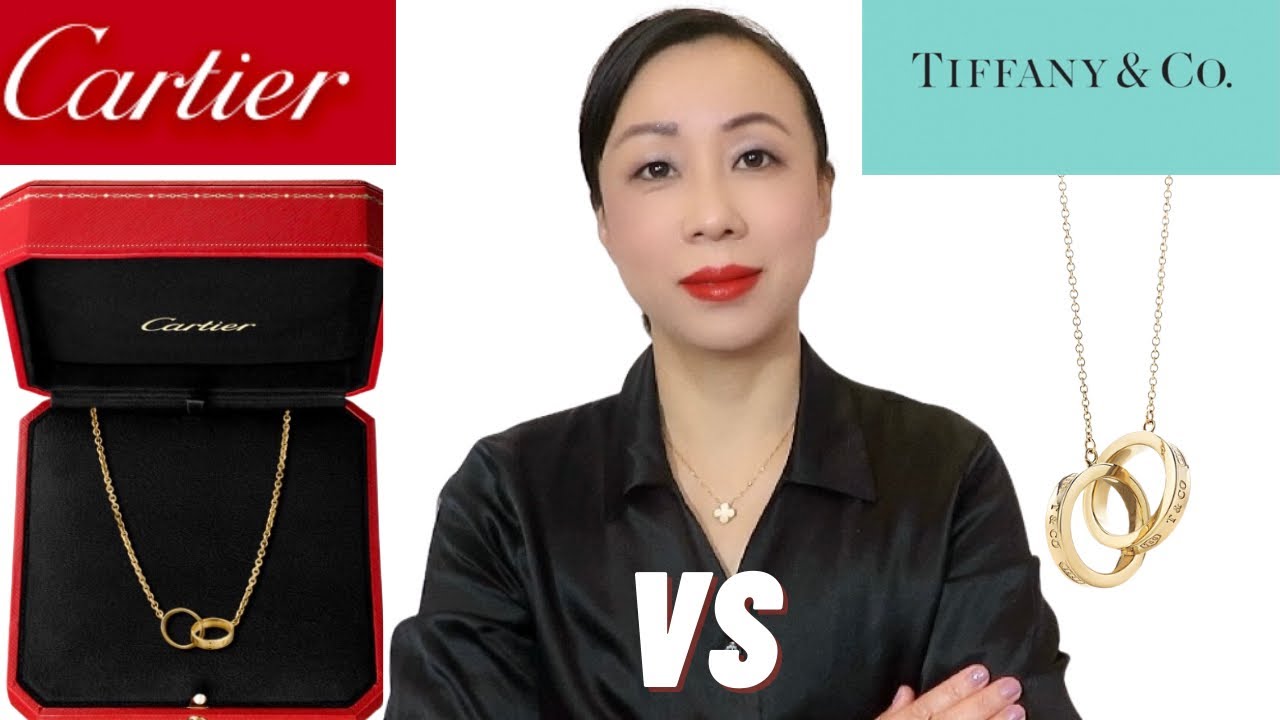 CARTIER INTERLOCKING LOVE NECKLACE VS TIFFANY NECKLACE/Mod shots/ Pros & Cons/ Which One to buy?