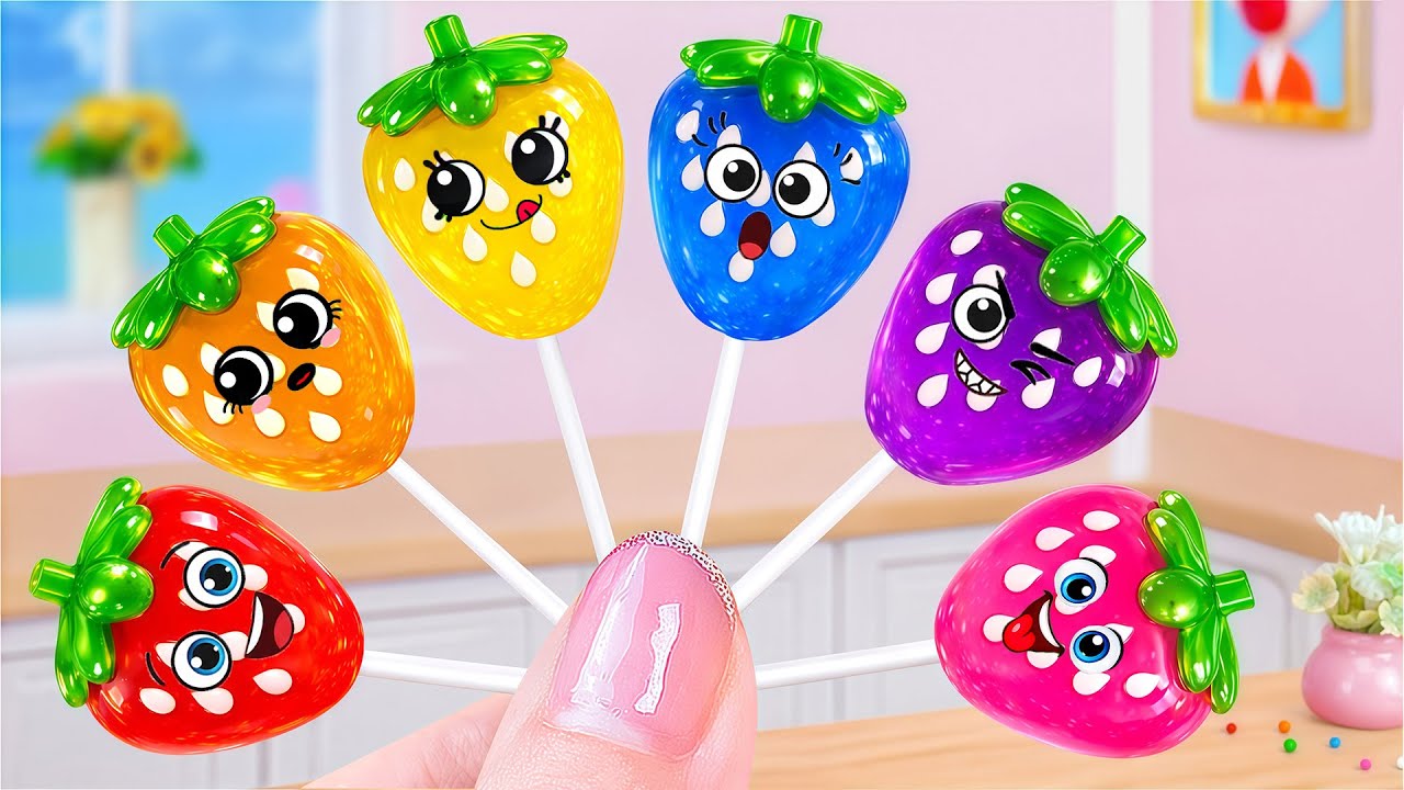 Yummy Rainbow Strawberry Jelly 🍓Learn How To Make Mini Rainbow Fruit Jelly 🤩 Yummy Little Cakes