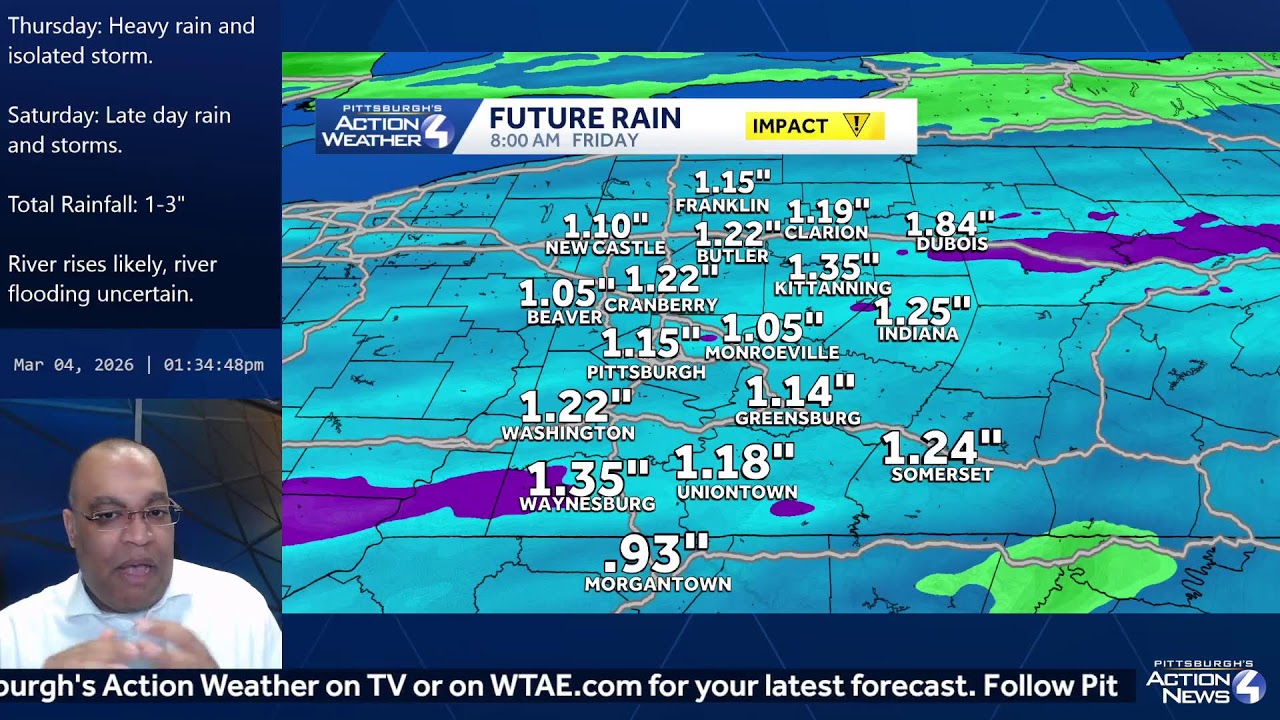 Live March 04: Rain and storms continue this week in Western PA
