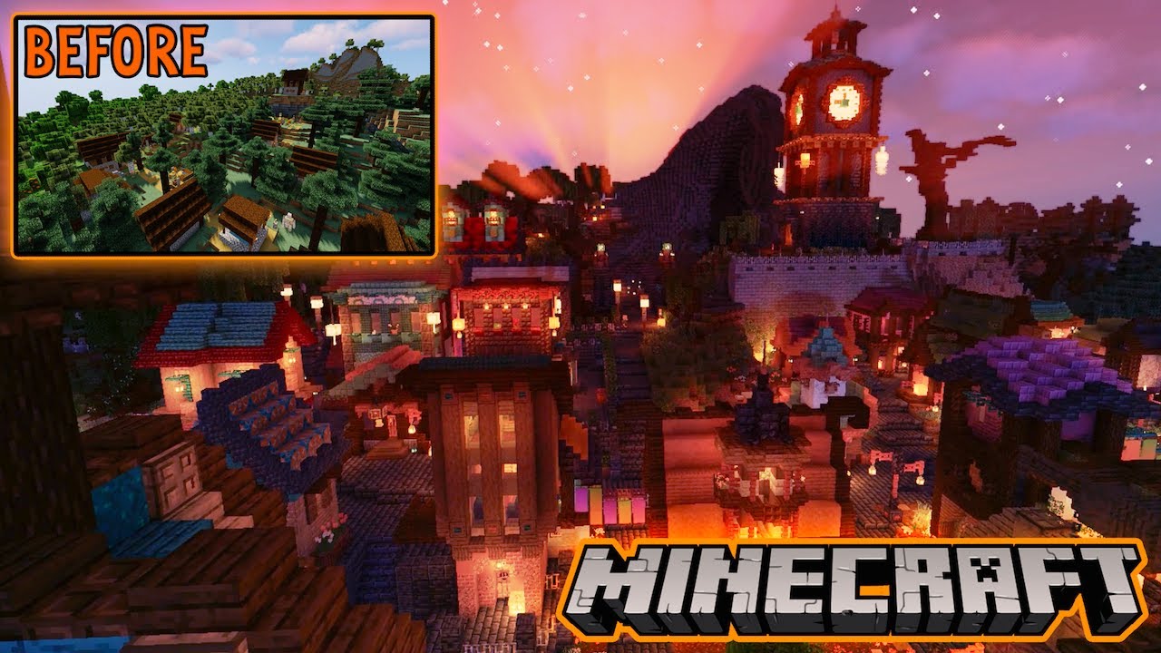 Превращаем деревню из Minecraft в город на Хэллоуин! 🎃