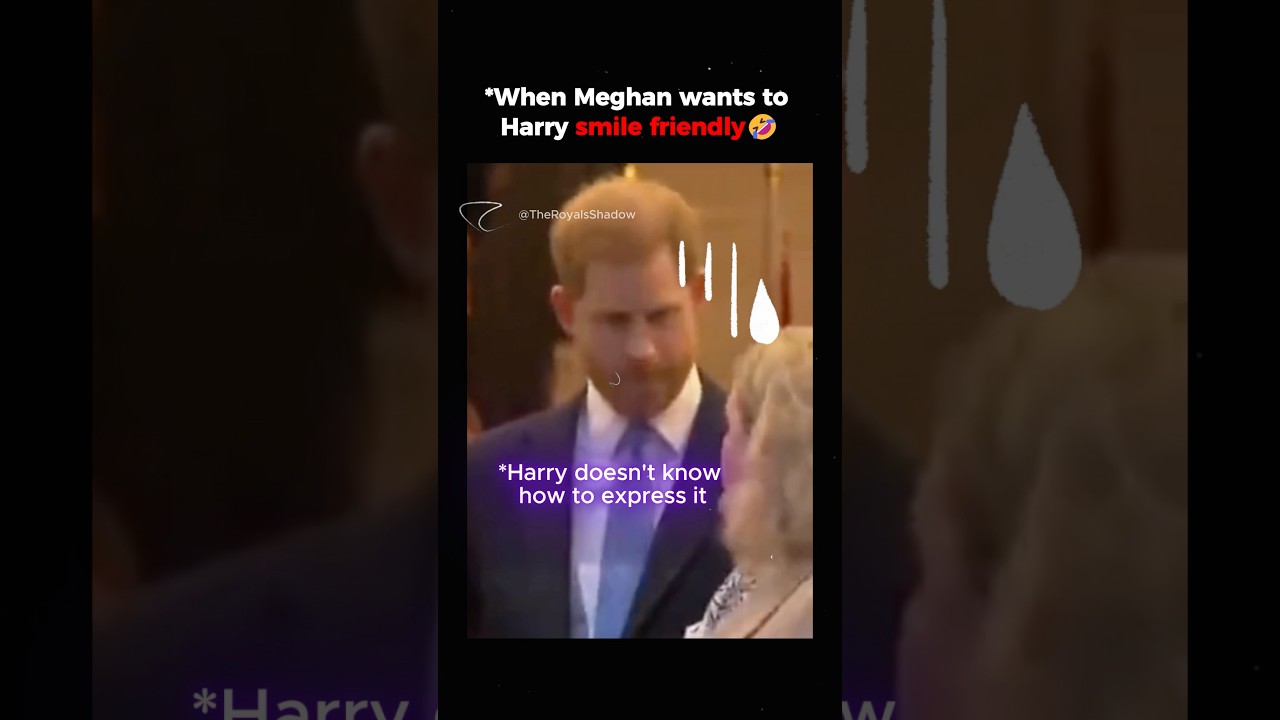 When Meghan wants to Harry smile friendly but failed #Meghanmarkle #PrinceHarry #royals #royaldrama