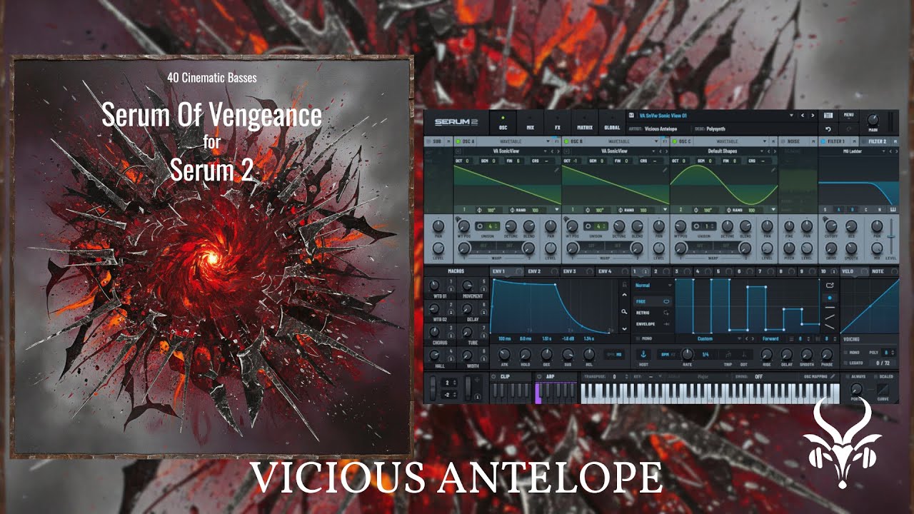 Xfer Records Serum 2 Presets by Vicious Antelope | Serum Of Vengeance Cinematic Bass Pack