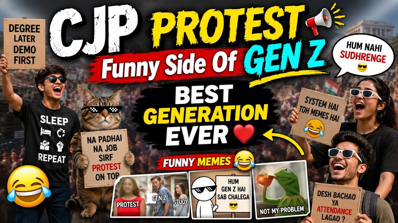 CJP Protest 📢 Funny Side Of Gen Z || Best Generation Ever 🤣 || Jantar Mantar 2026 | Funny Videos 