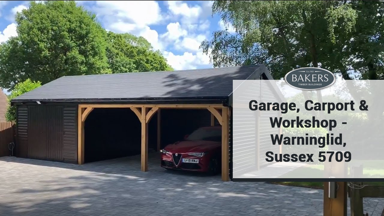 REF 5709 Oak Framed Garage, Carport & Store in Sussex