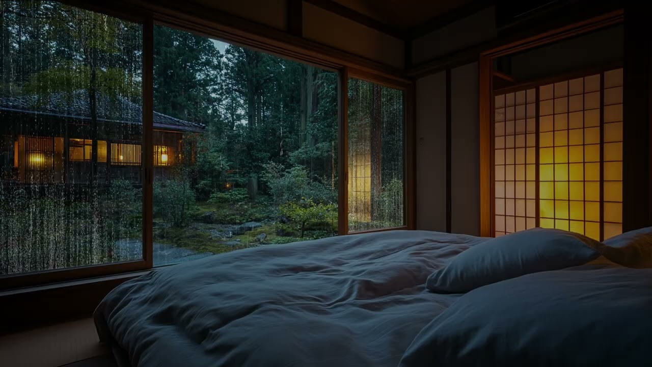 Instant Relief for Insomnia: Rain in a Warm Bedroom l Cozy Room Rain ASMR