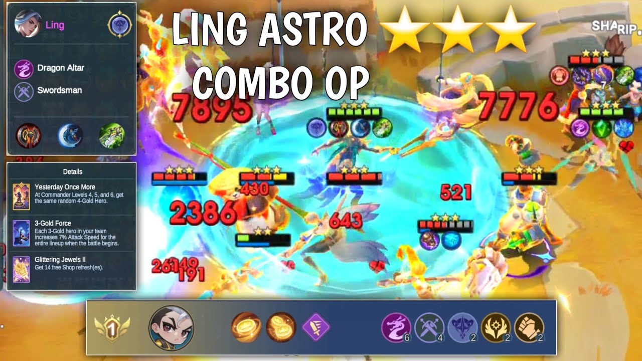 MAGIC CHESS GO GO COMBO TERKUAT ! COMMANDER CHOU LING ASTRO BINTANG 3 ! #magicchess #magicchessgogo