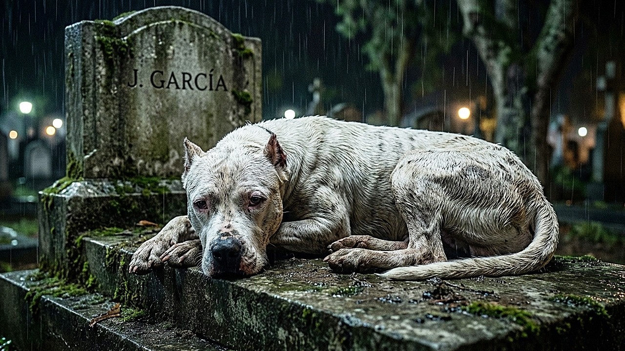 Un Dogo Argentino no quería abandonar una tumba en el cementerio — pero ya era demasiado tarde para…