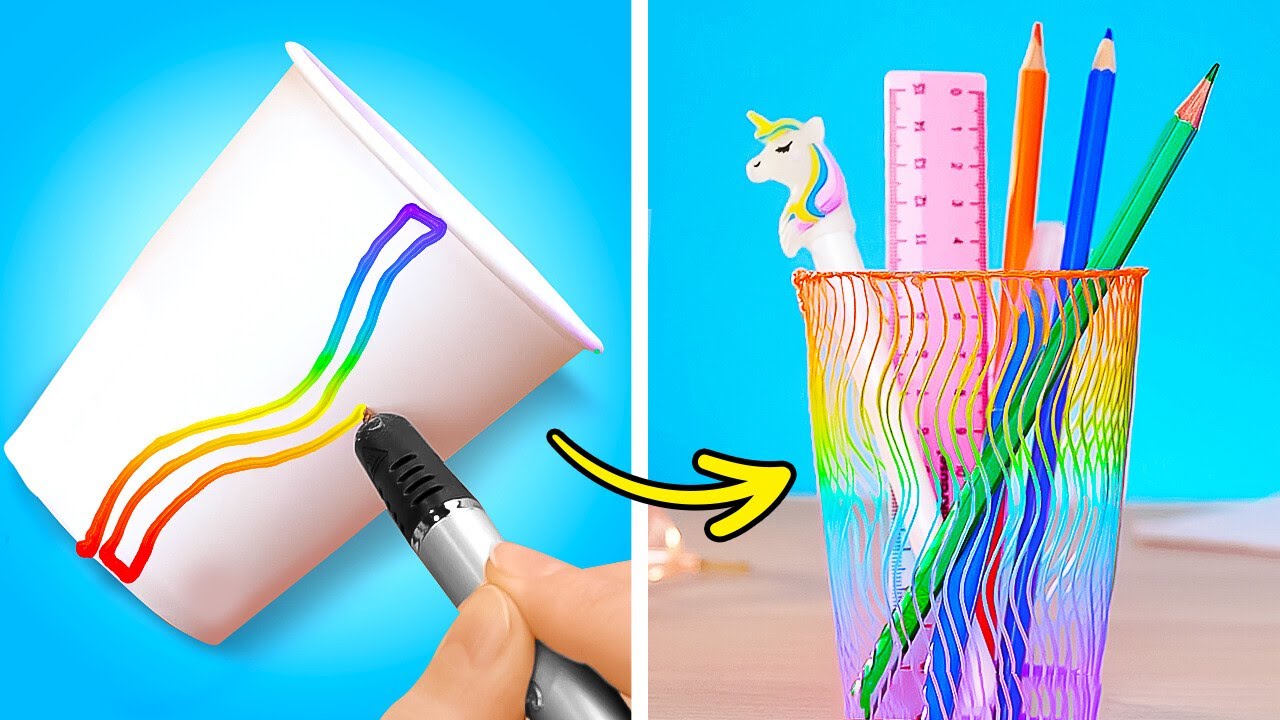 ¡TRANSFORMA TUS ÚTILES ESCOLARES CON DIVERTIDAS MANUALIDADES DE PLUMA 3D! ✨🖍️