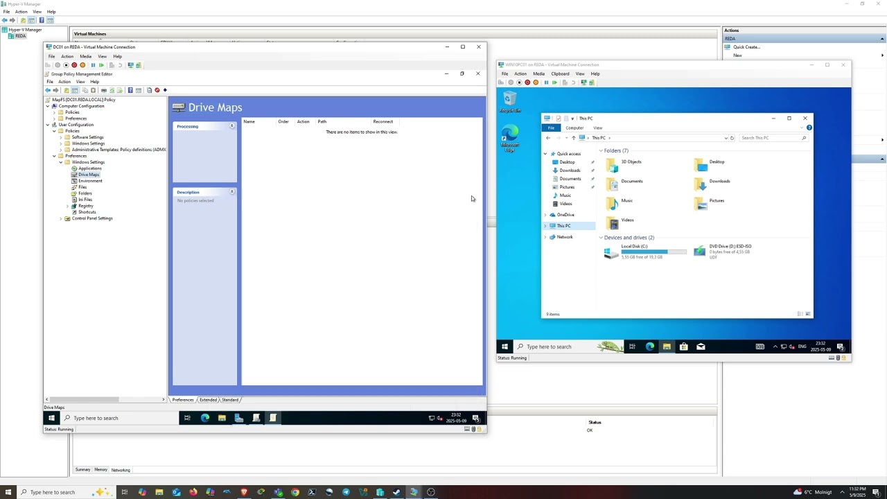 Setup a Fileserver, Shares, Sync folders, GPOs & Shadow Copies.
