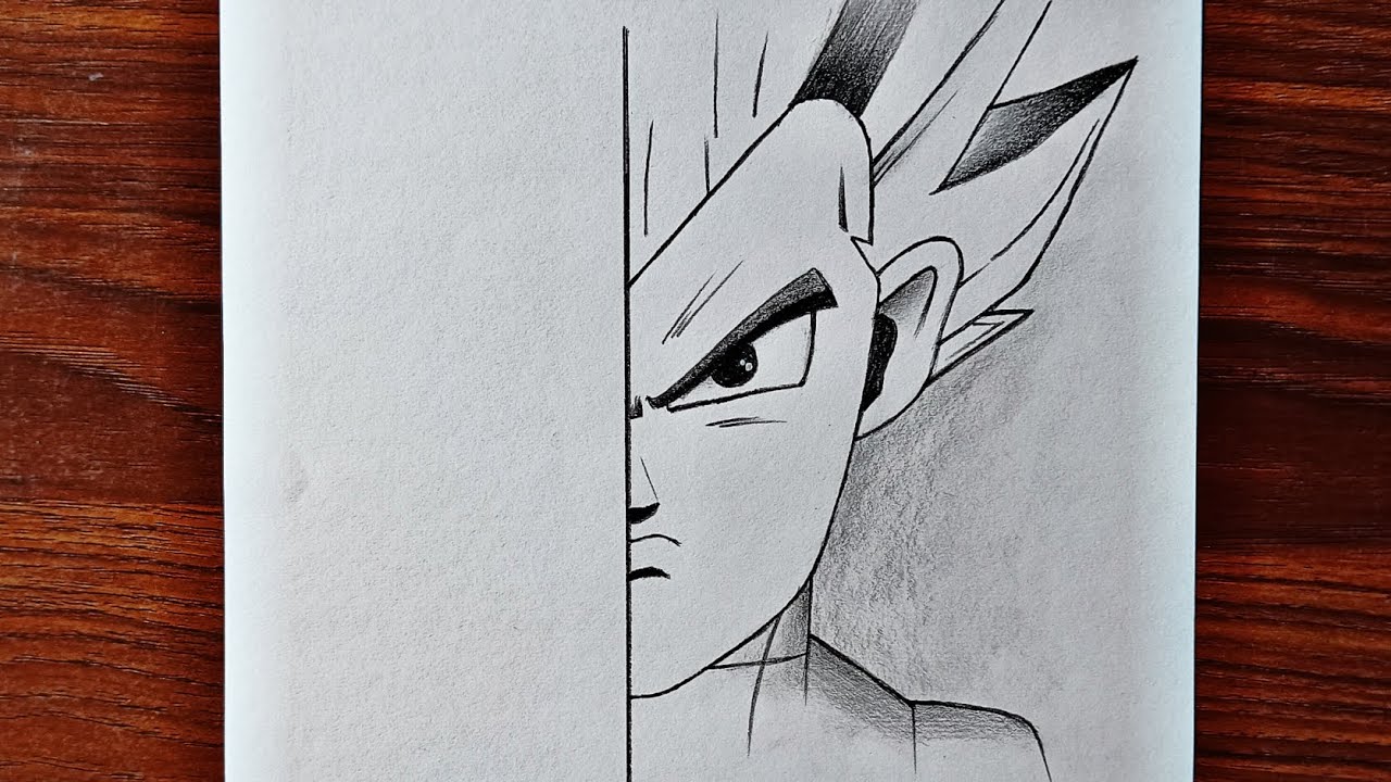 Easy anime drawing || How to draw Vegeta step by step ||easy drawing tutorial
