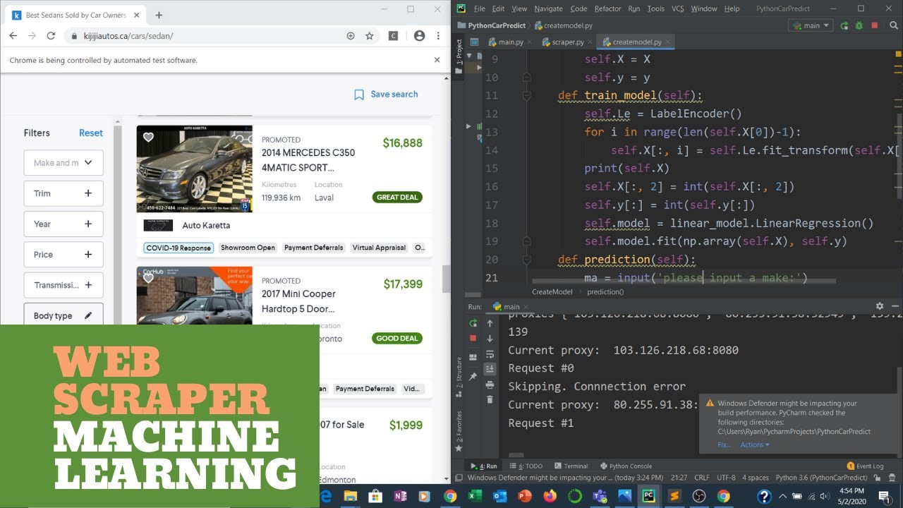 AI Learns to Predict Car Prices - Web Scraper and Machine Learning
