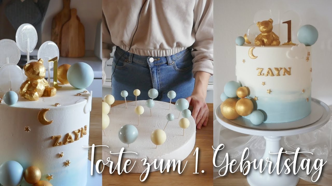 💙Torte 1. Geburtstag Junge - Bären Kinder Torte