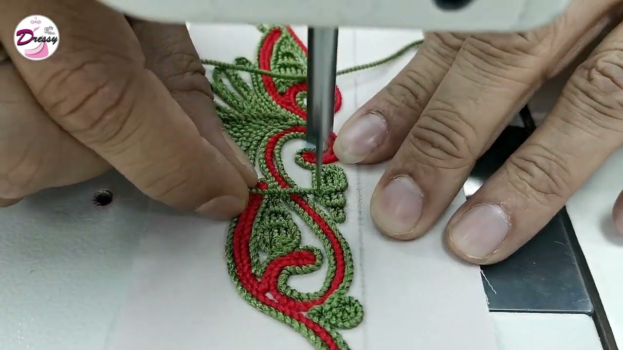 how to create a simple embroidery design with thread cord using juki embroidery machine