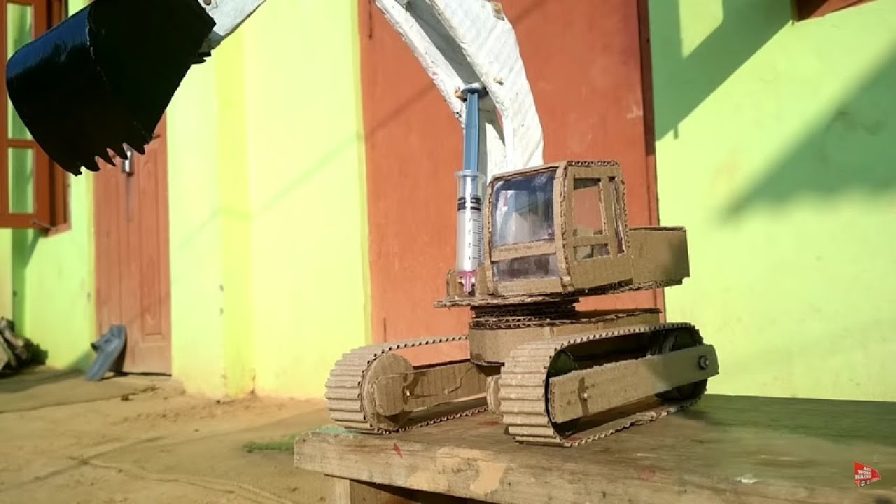 excavator from cardboard
