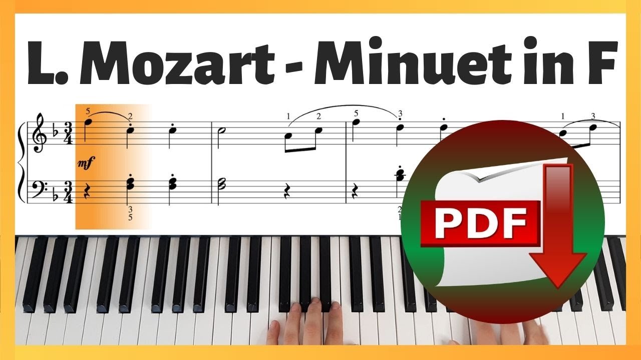 Leopold Mozart - Minuet in F Major | Piano Sheet Music | Piano Tutorial