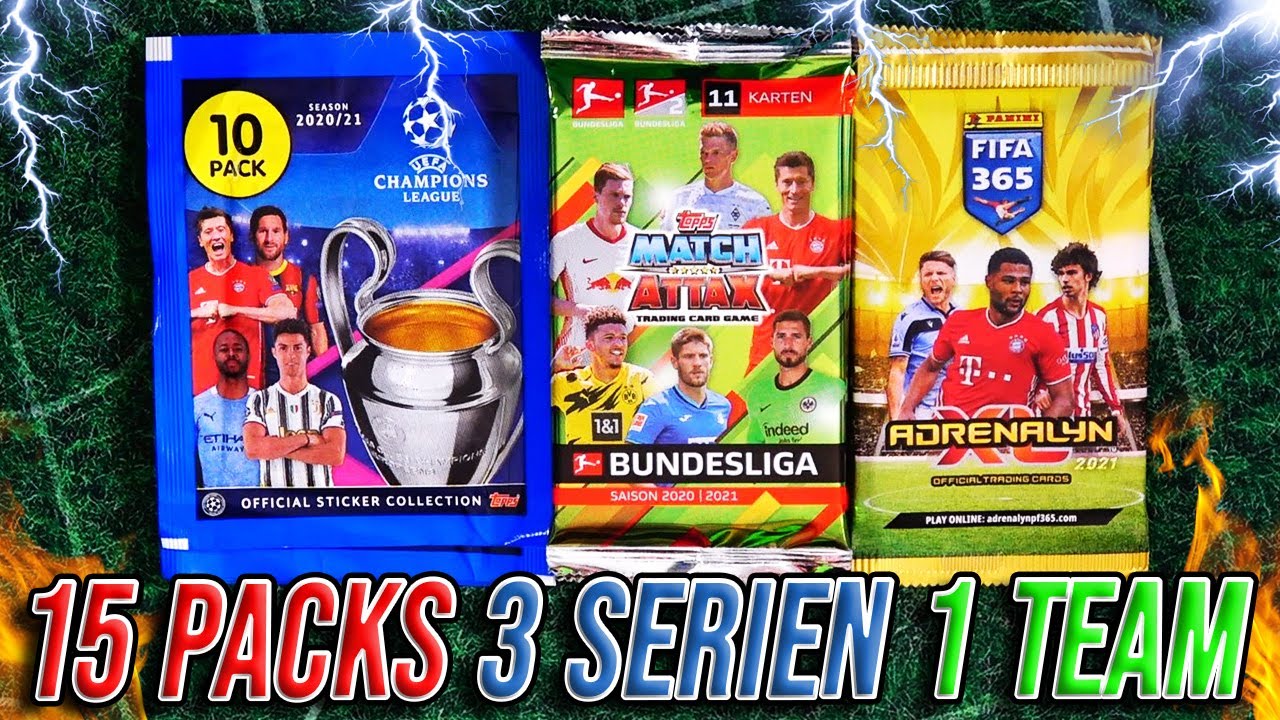 15 PACKS 3 SERIEN 1 TEAM 😱🔥 MATCH ATTAX 20/21, CHAMPIONS LEAGUE & FIFA 365
