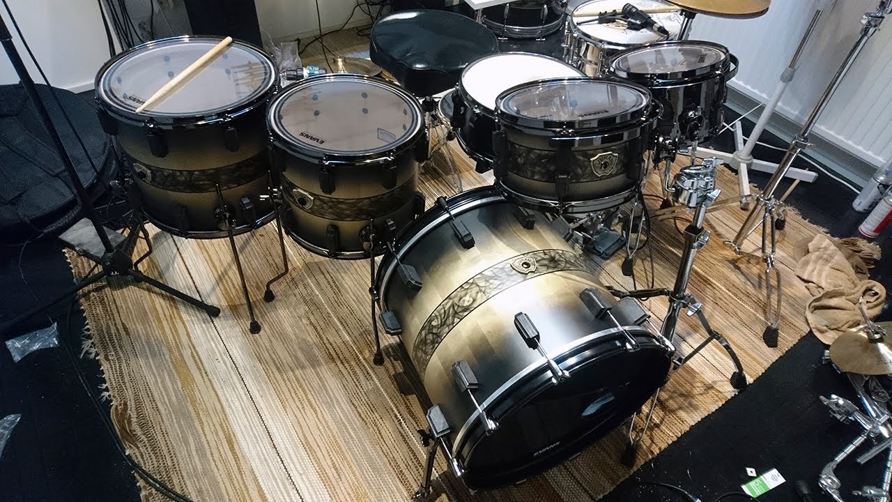 Making of a stave drum set - Part 5: Bearing edges, rest of the parts, assembly and quick test