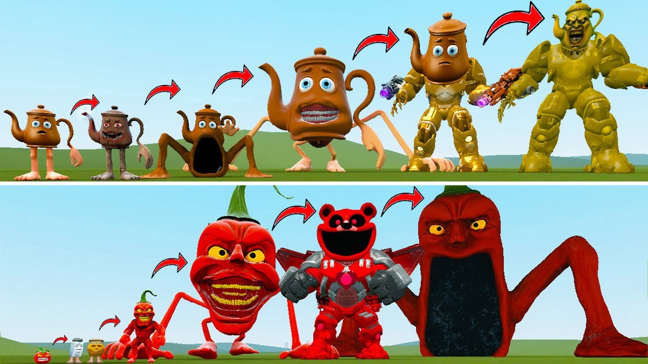 I DISCOVERED NEW EVOLUTIONS OF MONSTER KING TATATA SAHUR VS MONSTER KING PEPPER DINDUN IN GARRYS MOD