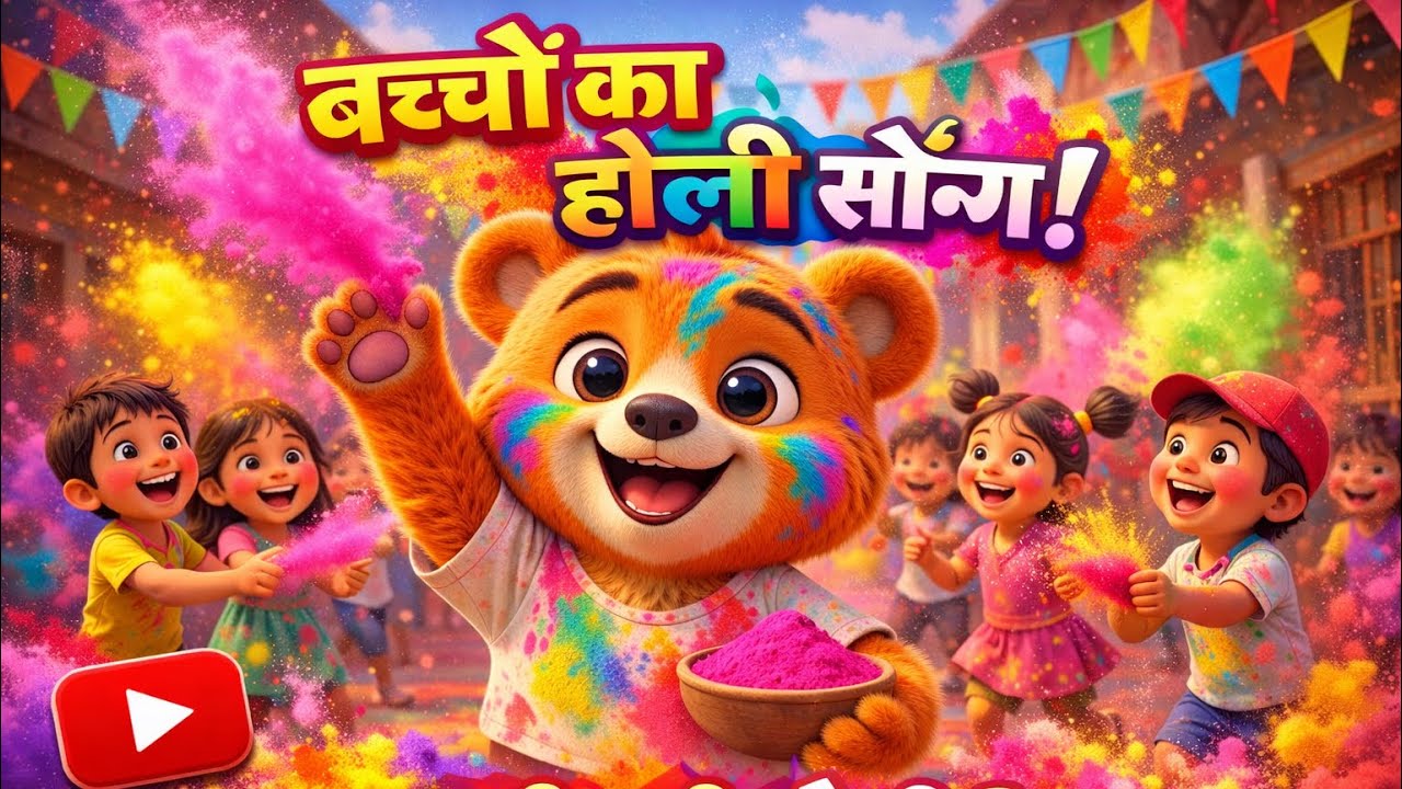 बच्चों का होली सॉन्ग 2026 🌈 | मस्ती भरी होली | Kids Holi Song in Hindi | Happy Holi Song for Kids