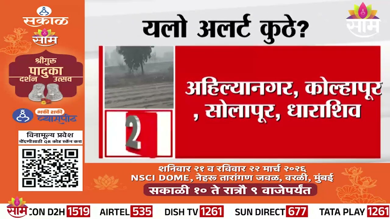 राज्यात 'या' जिल्ह्यांना यलो अलर्ट जारी | Maharashtra Weather Update | Yellow Alert