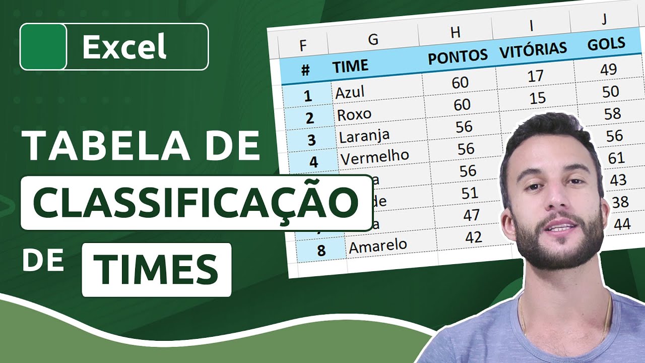 Como criar uma tabela de CLASSIFICAÇÃO DE TIMES no Excel