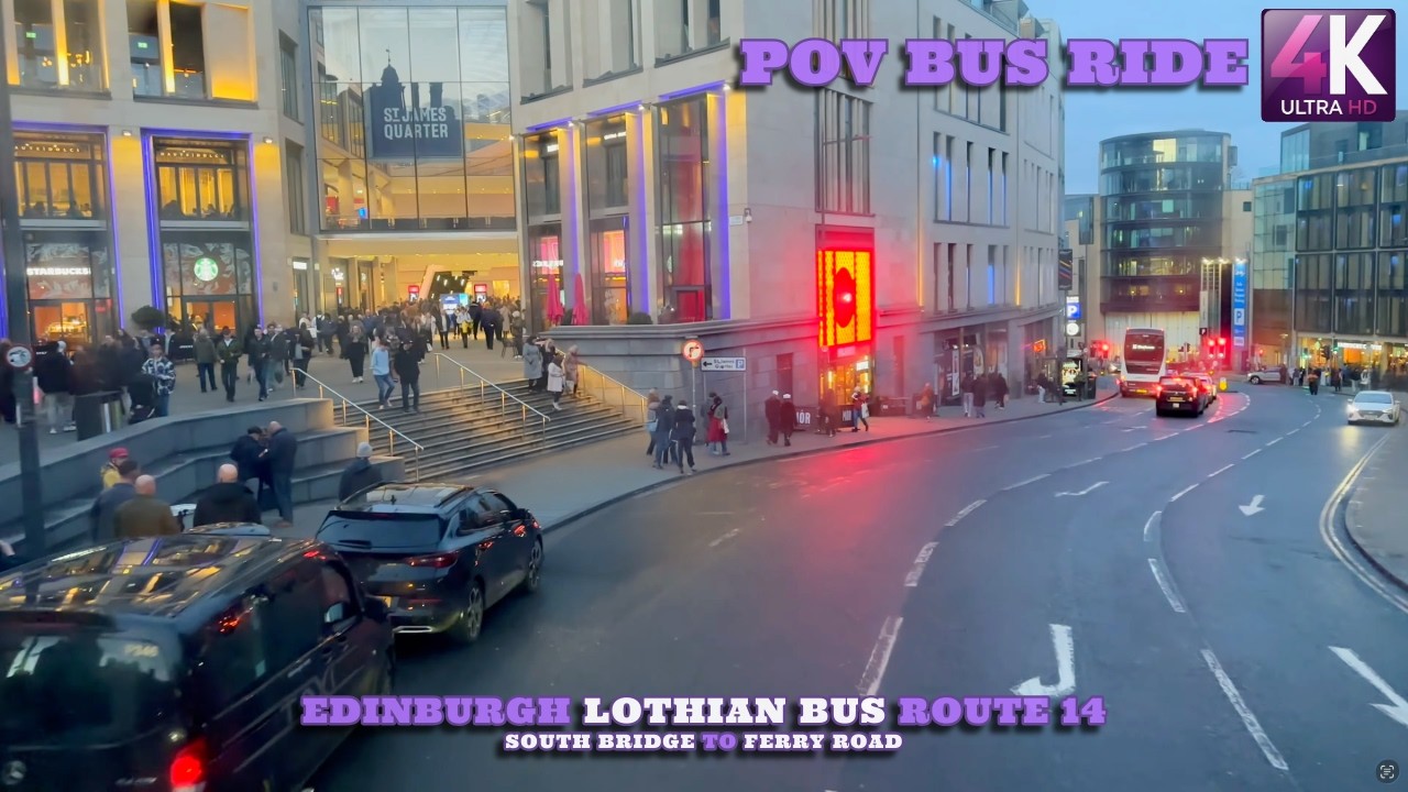 Bus Ride POV 4K | Edinburgh | Lothian Bus | Route 14 | South Bridge to Ferry Road