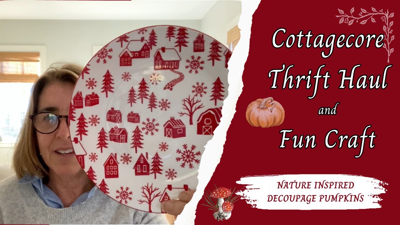 Cottagecore Thrift Haul and Easy Craft Project // Cottage Style Decor // Nature Inspired Craft