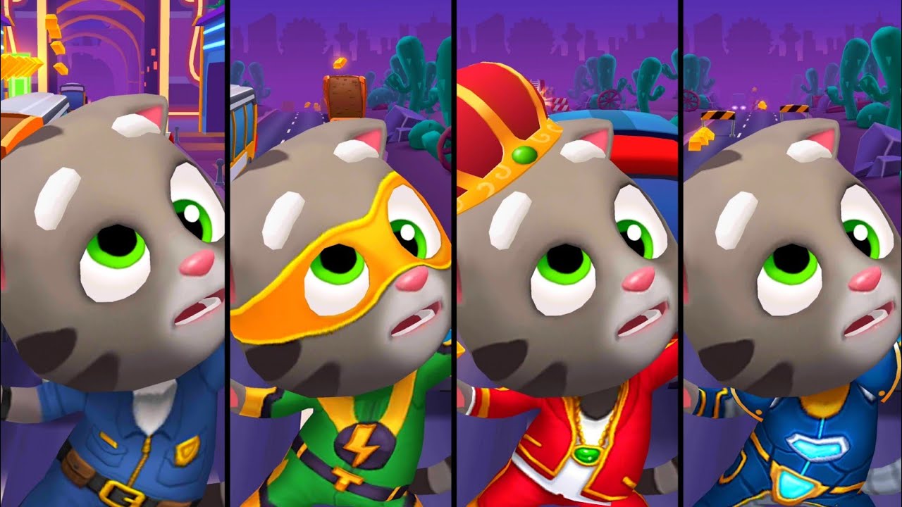 Talking Tom Gold Run Las Vegas Agent Tom vs Super Tom vs King Tom vs Hyper Tom Android Gameplay