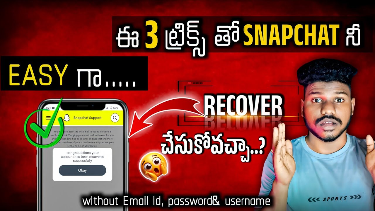 how to recover old snapchat account without password in telugu 2026|Recover snapchat account|#tech
