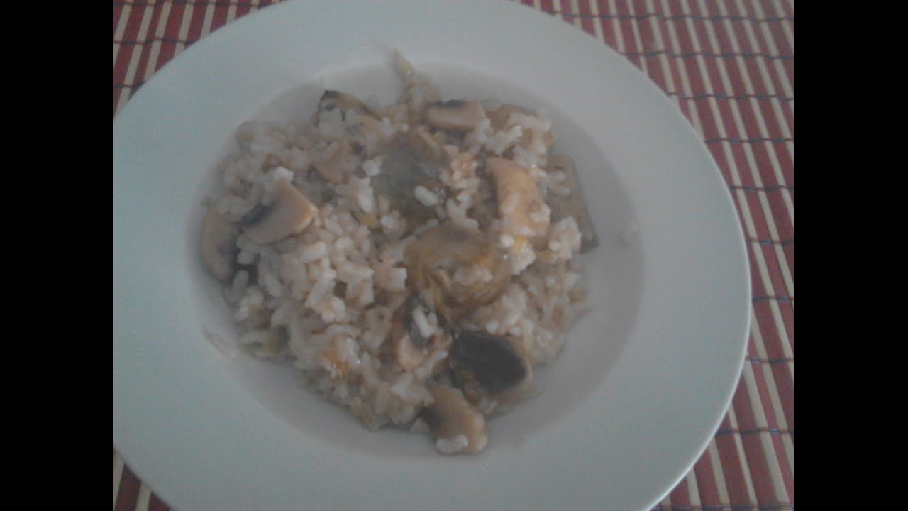 Arroz con alcachofas y setas