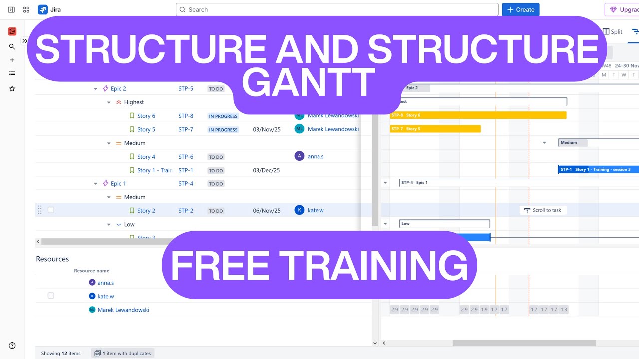 Free Basic Training: Master Structure & Structure Gantt for Jira!
