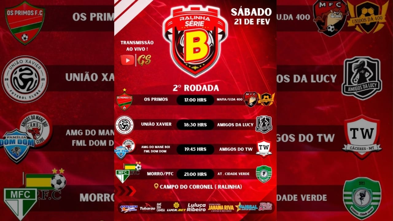 COPA RALINHA SERIE B - 2° RODADA - 21/02 .