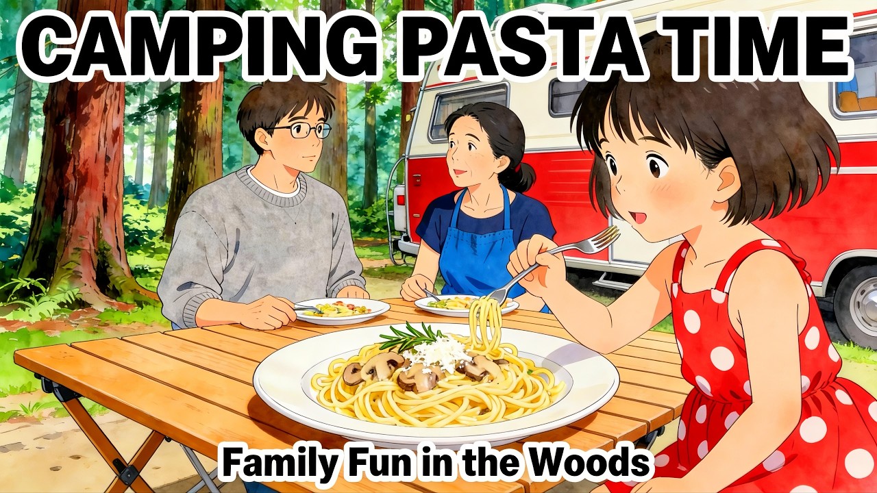 A Rainy Day in a Forest RV Healing Ghibli style Cooking