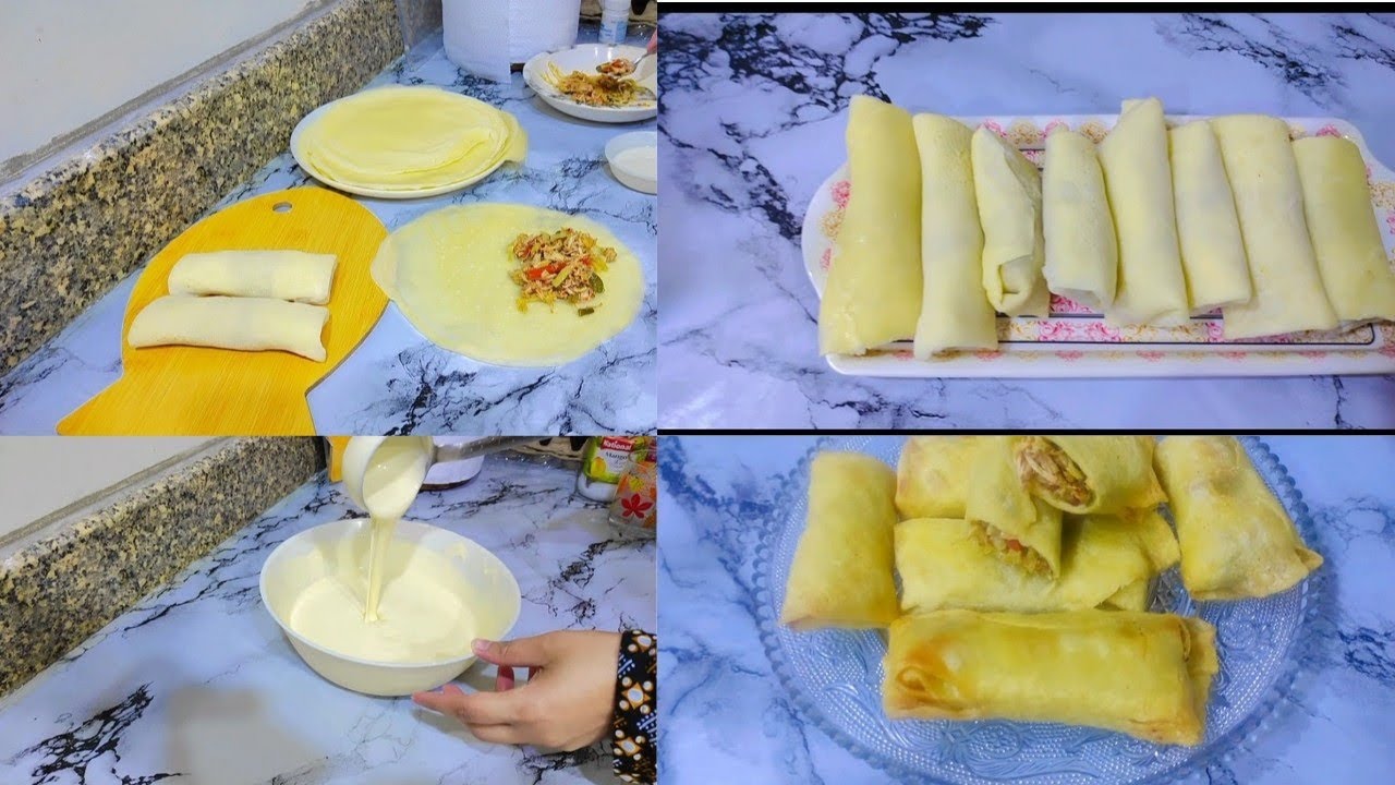 Chicken Spring Roll With Homemade Sheets | Chicken Vegetable Roll With Roll Patti | 