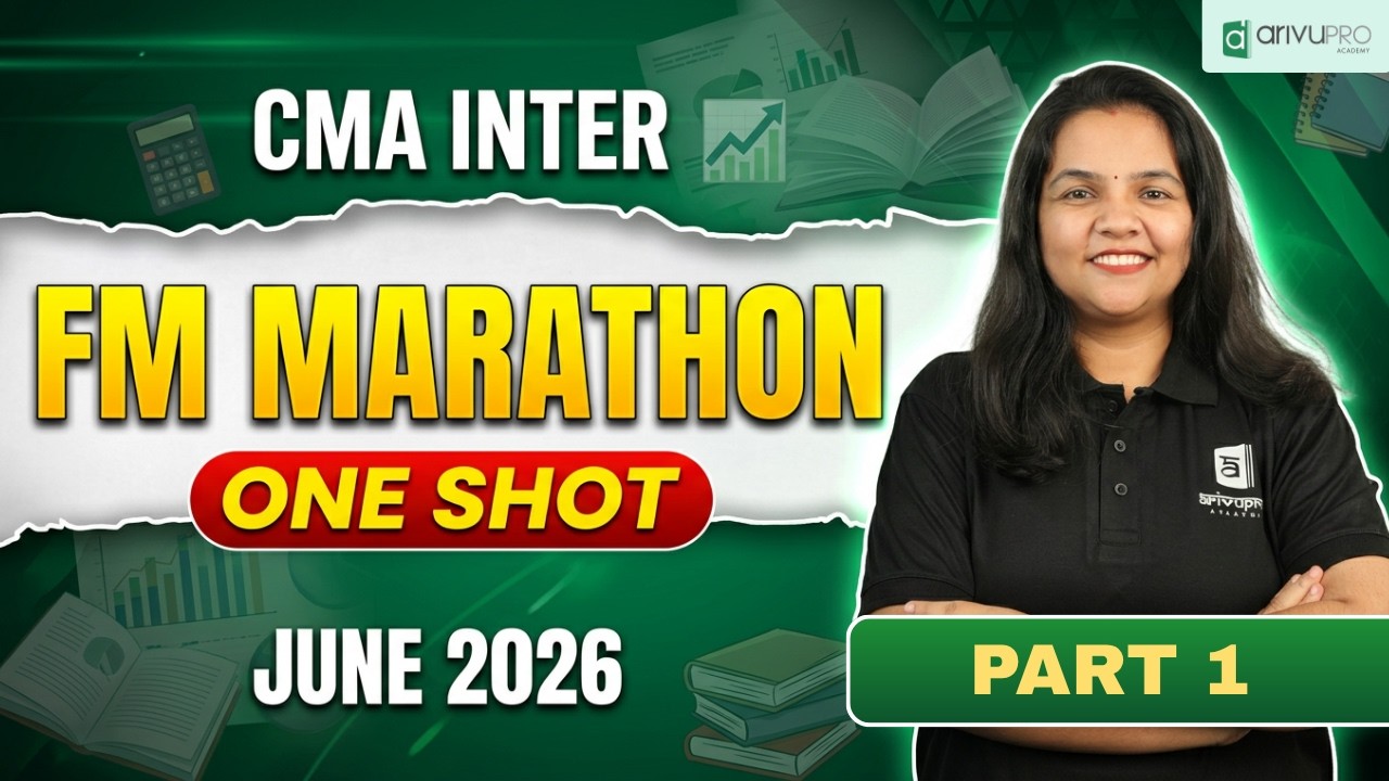 CMA Inter FM Marathon 🔥 Complete Revision | June 2026 | CA Vindhya | ArivuPro
