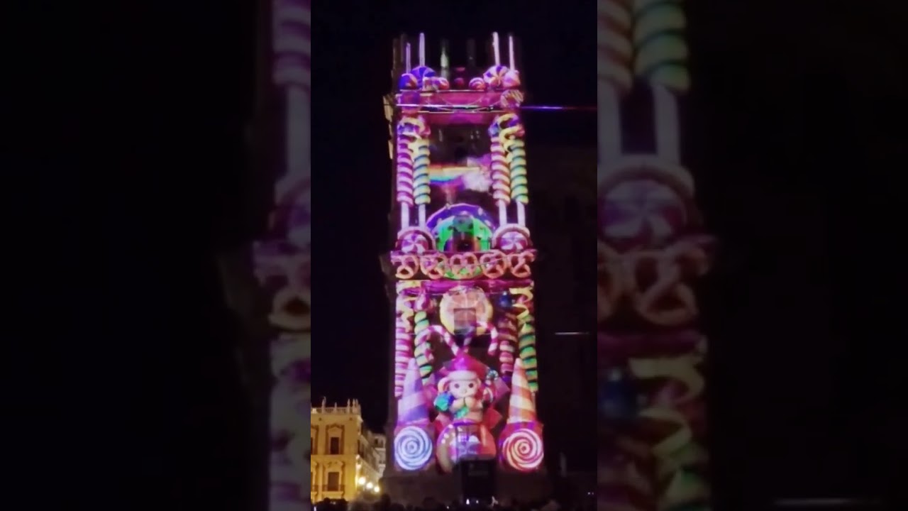 #shorts #Video mapping Catedral de M&aacute;laga Navidad 2022