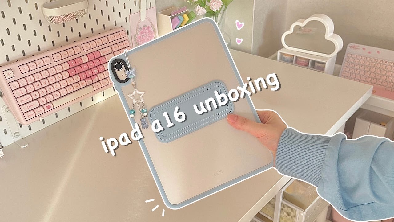 ipad 11th gen silver 🤍 (a16) unboxing ⊹ ࣪ ˖ | accessories, setup, camera test |