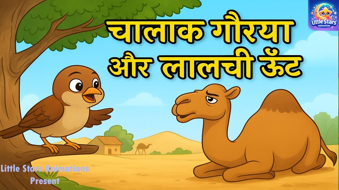 चालाक गौरैया और लालची ऊँट | पंचतंत्र की नई कहानी | बुद्धि और परिश्रम की अनोखी सीख