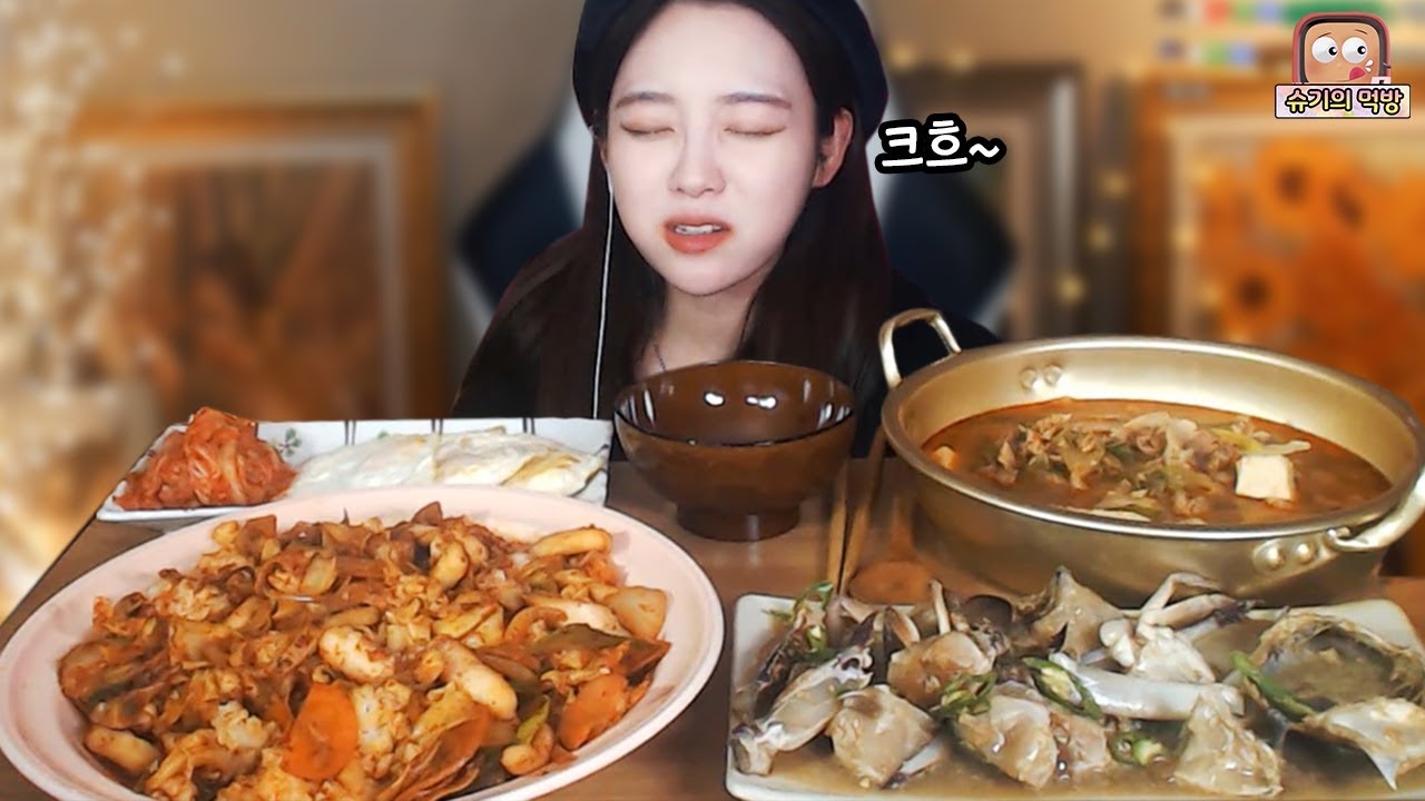오징어덮밥+간장게장+차돌된장찌개 한식먹방🍚!!! 슈기♬ Shugi Mukbang eating show