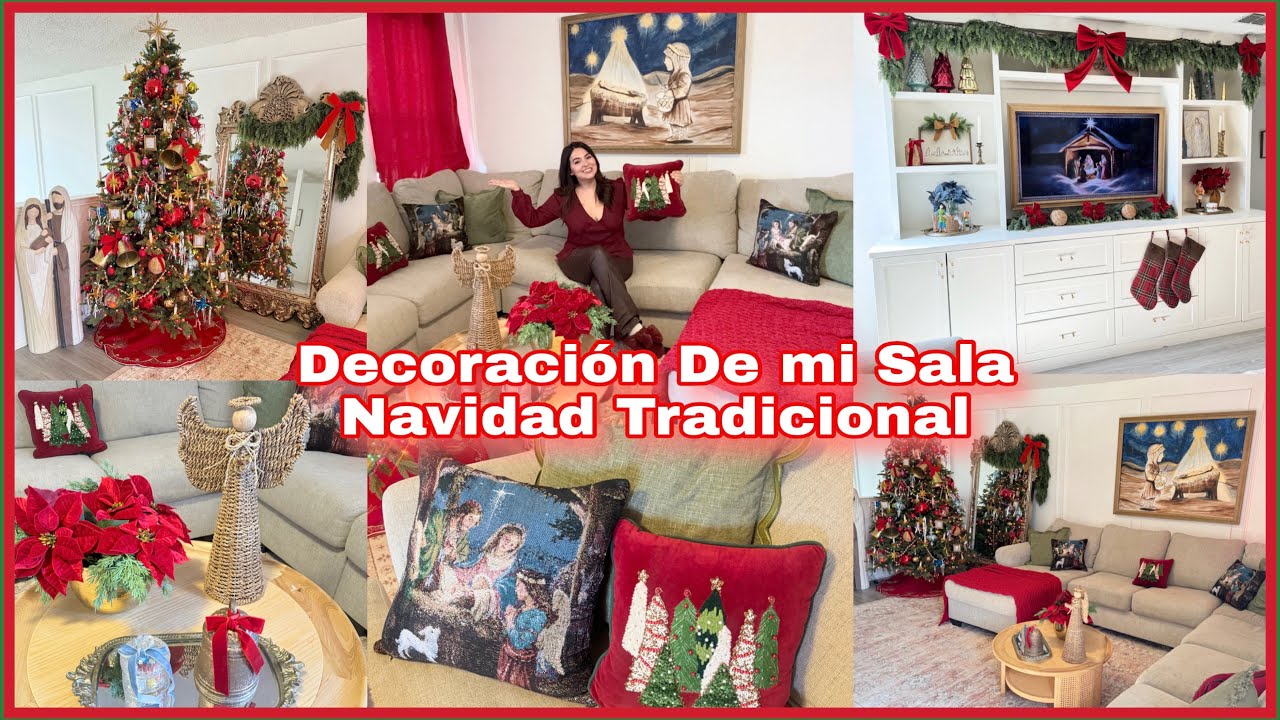 Decoraci&oacute;n De mi Sala 🎄🫏🥁 Navidad Tradicional con Villancicos Navide&ntilde;os y Tradiciones Mexicanas. 