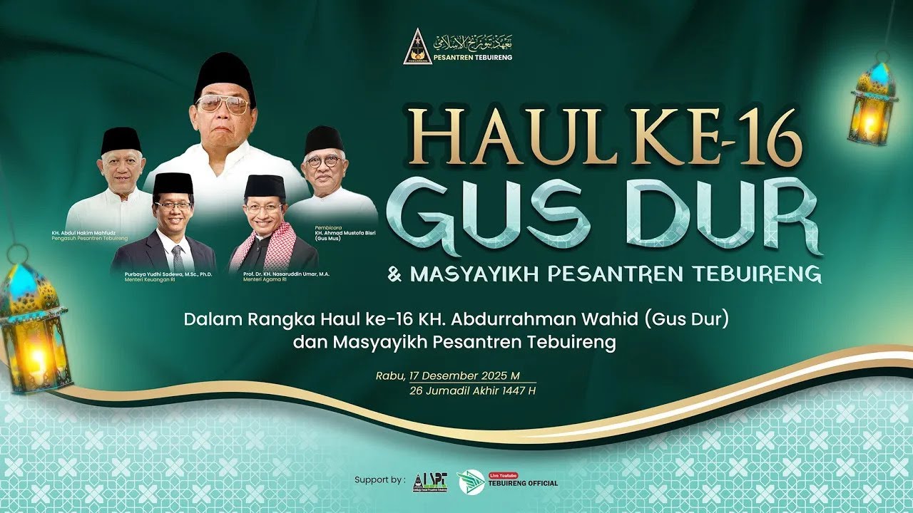 🔴 [LIVE] Haul ke-16 Gus Dur dan Masyayikh Pesantren Tebuireng