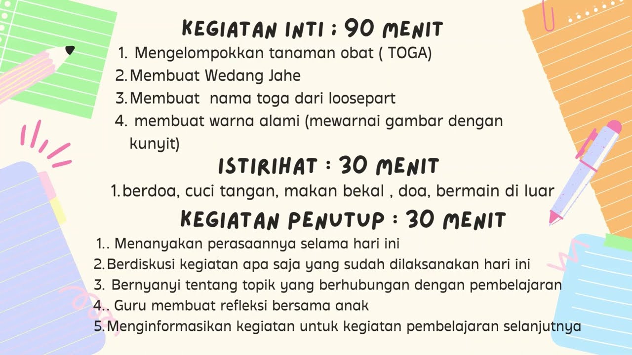 RPP PAUD DILENGKAPI ASESSMENT  DI KURIKULUM MERDEKA PAUD