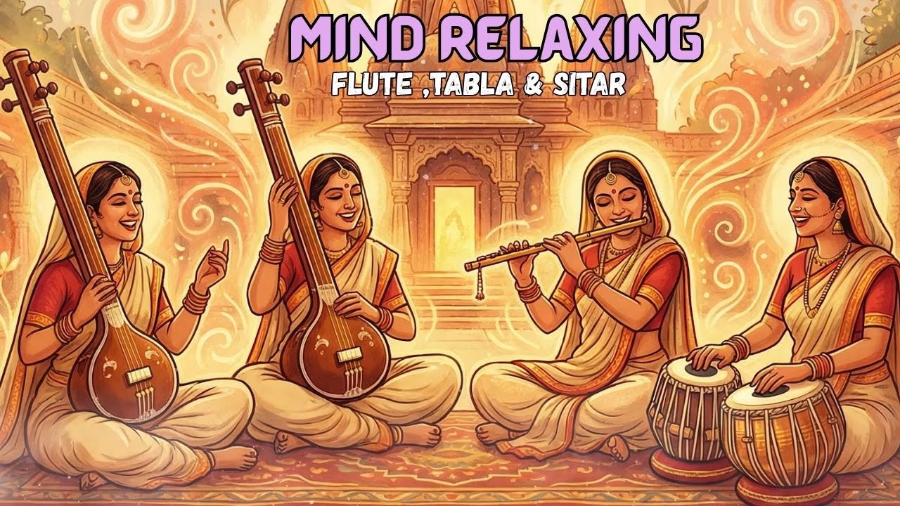 Mind Relaxing Flute Tabla and Sitar Compilation   Hindustani Instrumental Music , Vol - 28