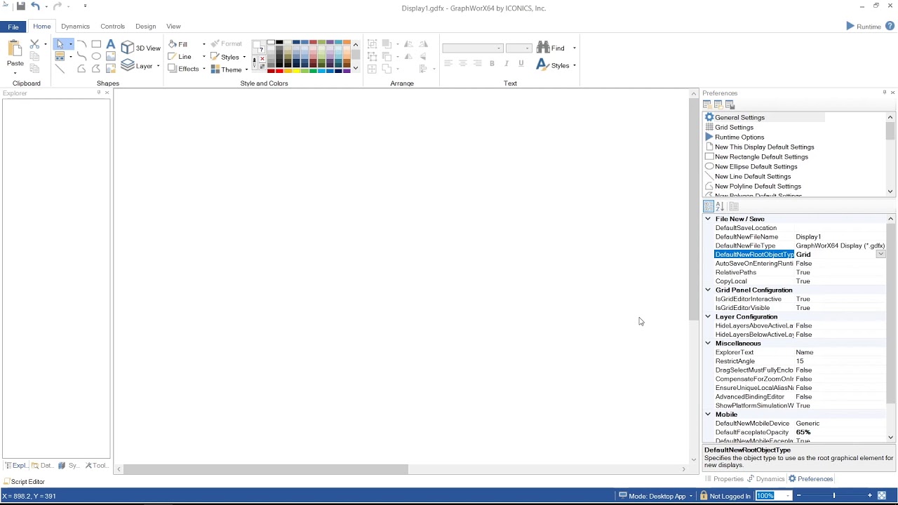 Iconics GraphWorx Navigation 1 Using Grid and Canvas Displays