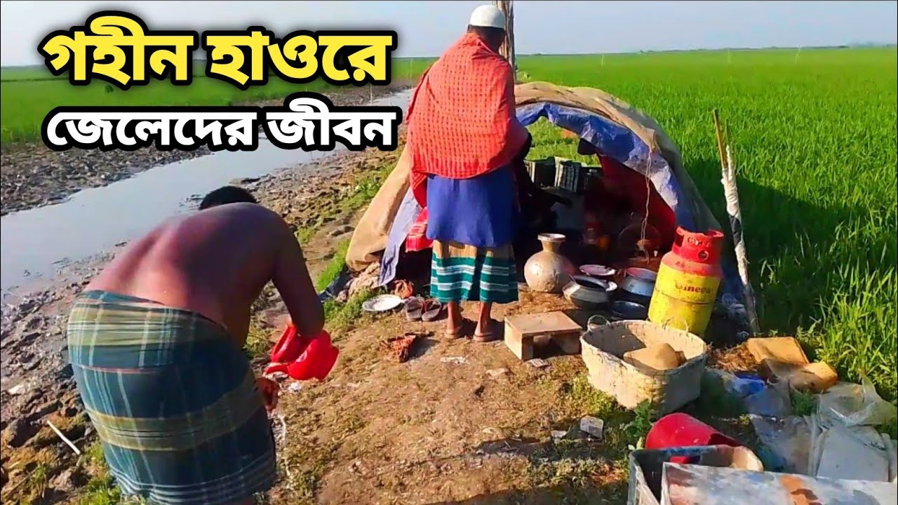 হাওরের মধ্যে জেলেদের জীবন যাপন।। Haor Fishermen Life | Night Fishing in the Deep Haor Fields