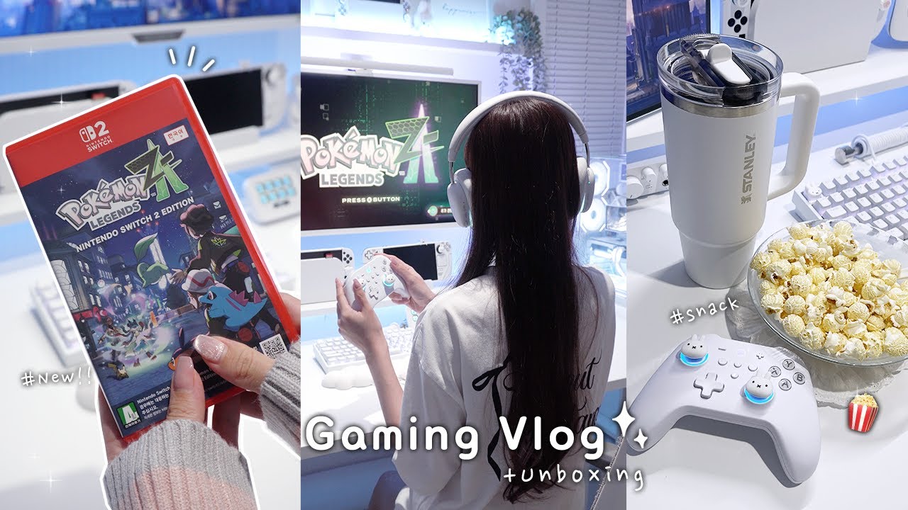 Game vlog🎮| Finally!🥹Play Pokémon LEGENDS Z-A with new monitors✨| Gigabyte M27UP ICE Unboxing🖥️