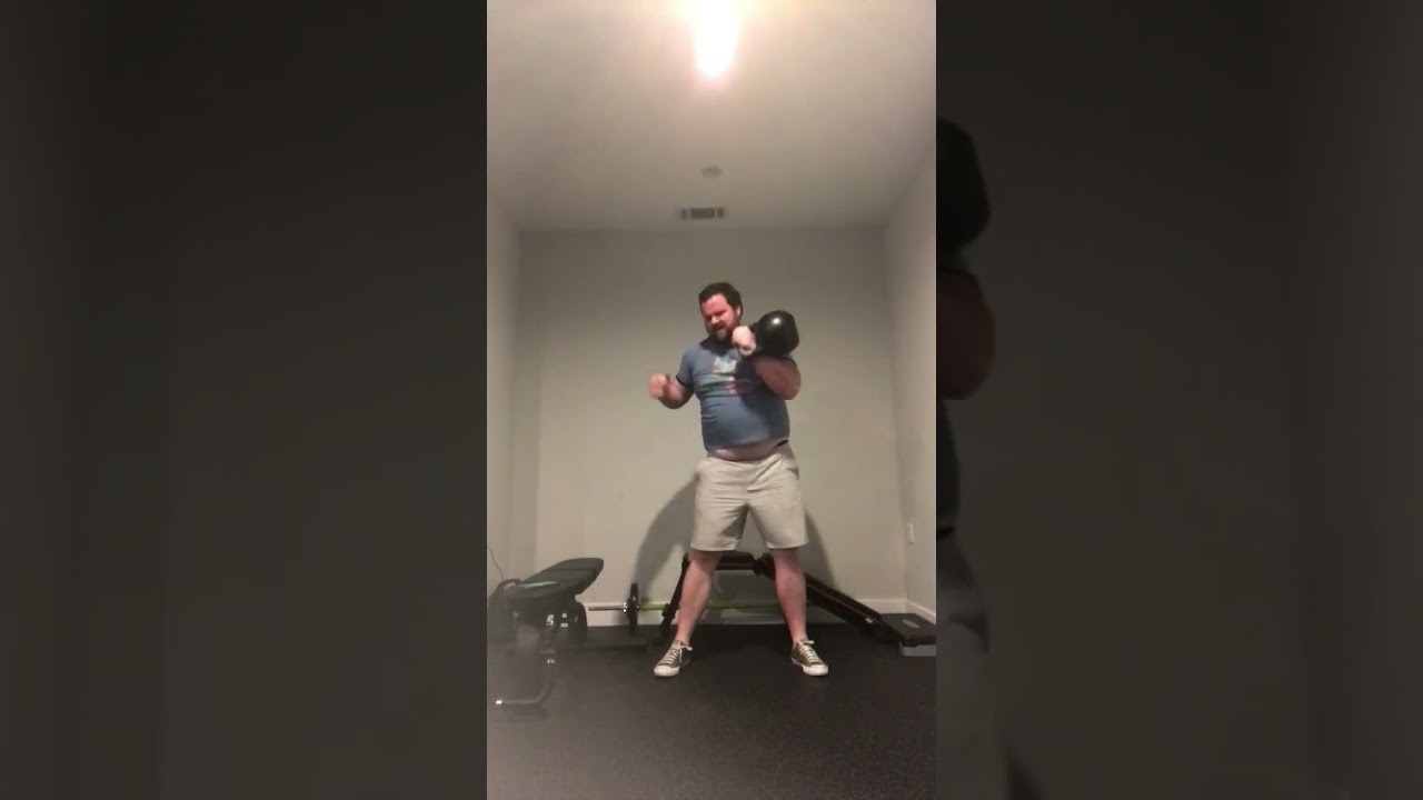 Kettlebell Clean and Press, 70 Reps in 5 Minutes, 32 kg