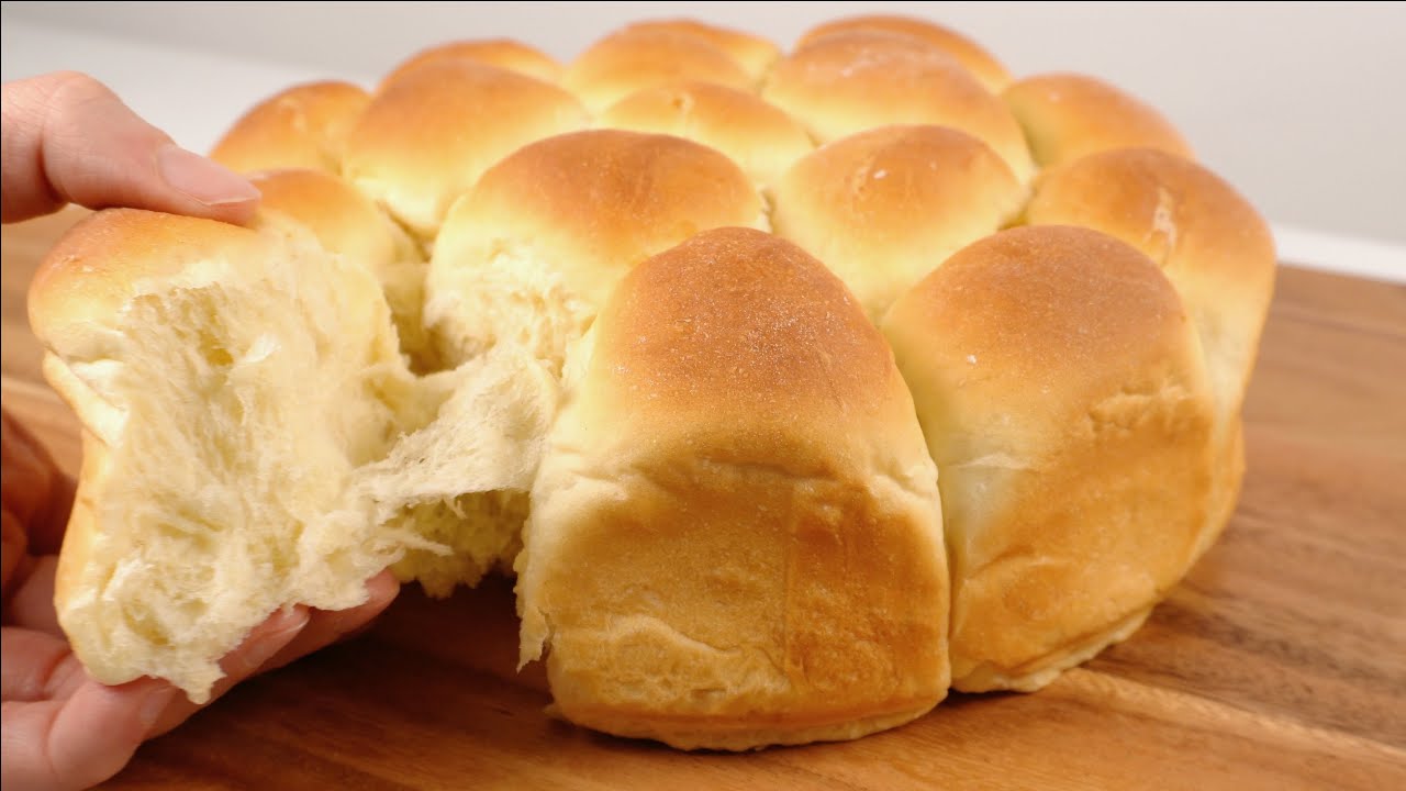 No Knead Soft Bread - Easy Super Fluffy Buns [ASMR]