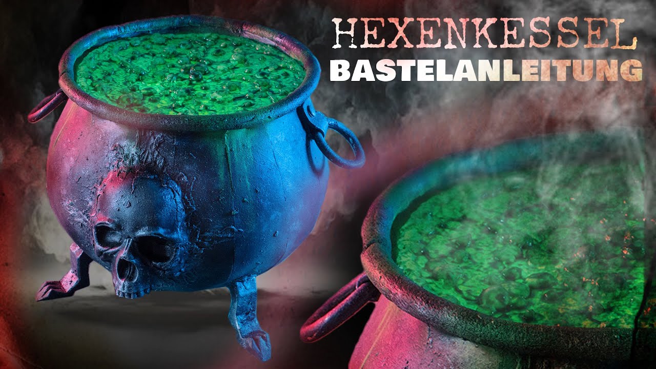 HEXENKESSEL BASTELN / HALLOWEEN DEKORATION mit #foamclay #halloween #diy #howto #how